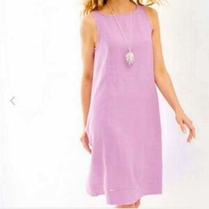 J. Jill Love Linen Lilac Linen Shift Dress Size Small